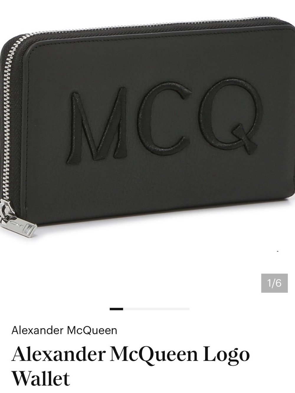 Alexander McQueen Black MCQ Script Zip-Around Wallet
